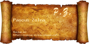 Pascus Zolna névjegykártya